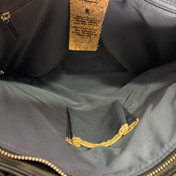 Matt & Nat Black Vegan Leather Large Tote Bag Purse with Long Strap - Picture 12 of 13